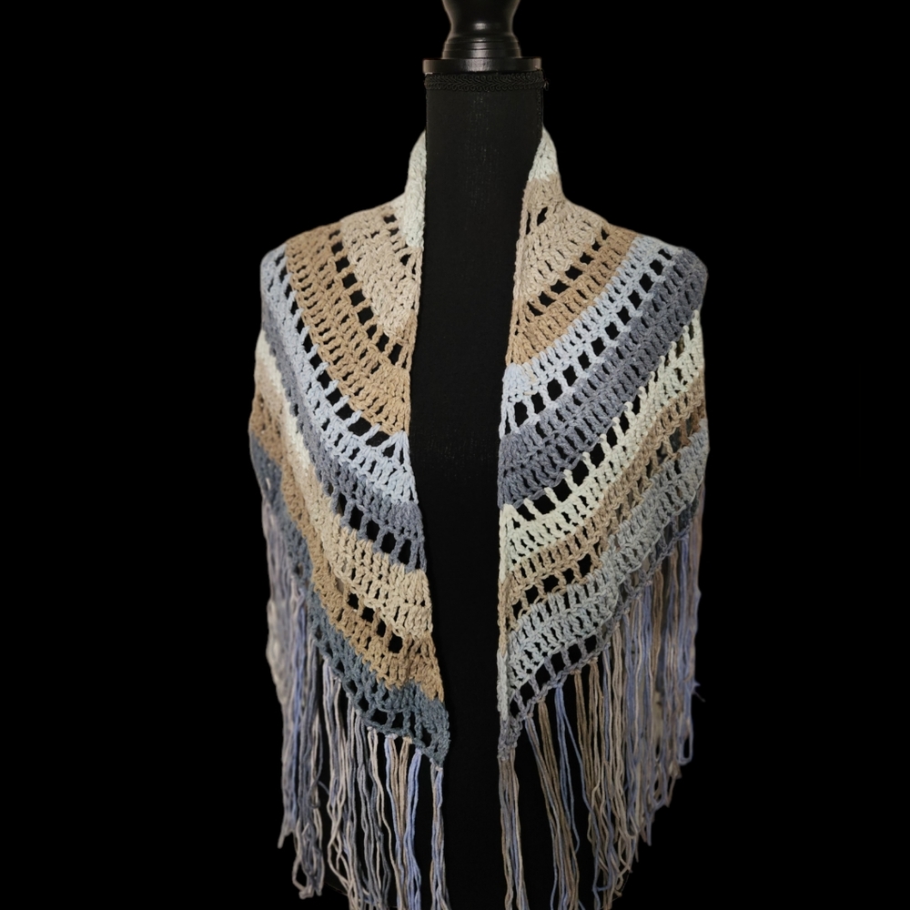 Crochet Fringed Shawl/Wrap Skirt